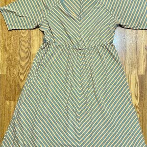 Torrid Size 1 Striped Midi Dress in Grey and Orange